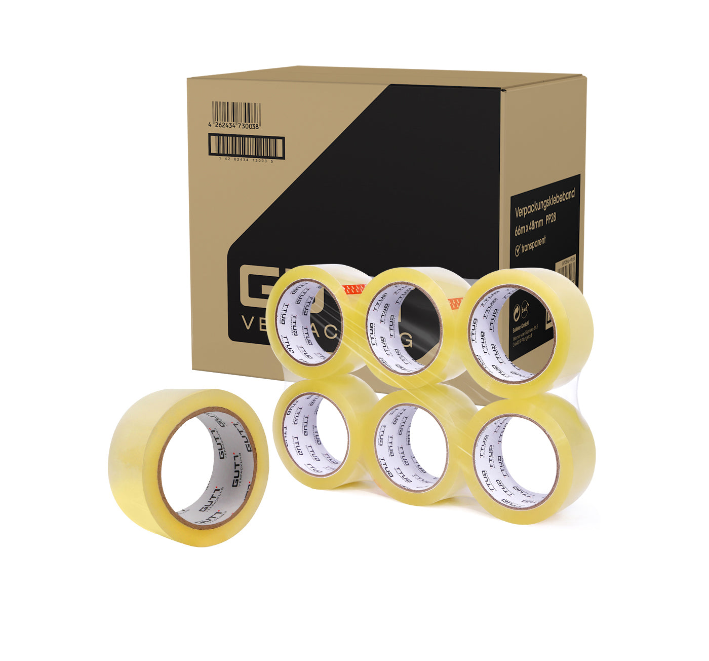 Klebeband Transparent 36 Rollen im Karton, leise abrollend