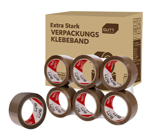 Klebeband Braun 36 Rollen im Karton, leise abrollend