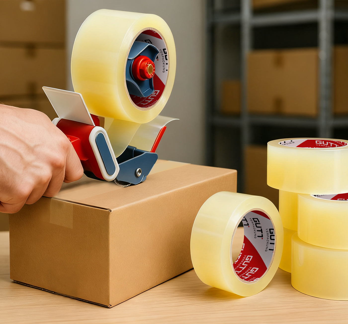 Klebeband Transparent 36 Rollen im Karton, leise abrollend